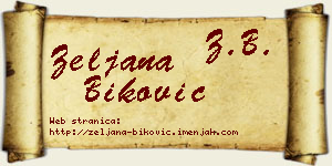 Željana Biković vizit kartica